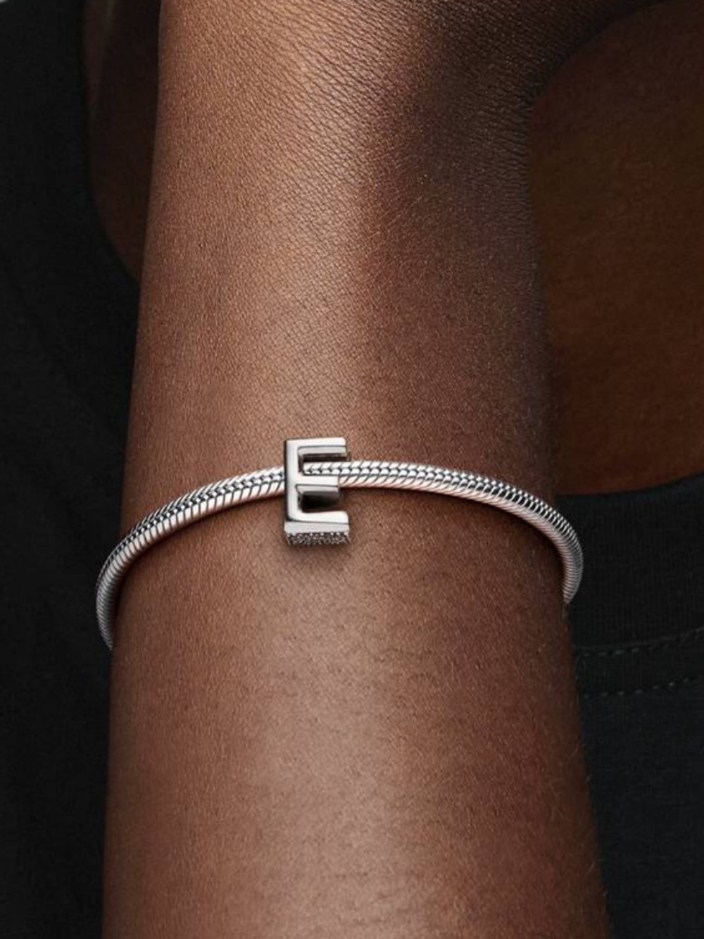 Pandora Sterling Silver Alphabet charm E